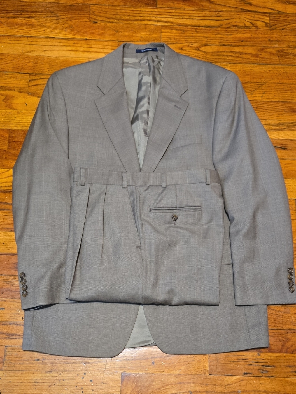 VTG Chaps Ralph Lauren Cashmere Wool Plaid Suit Pleated- 42R READ DESCRIPTION